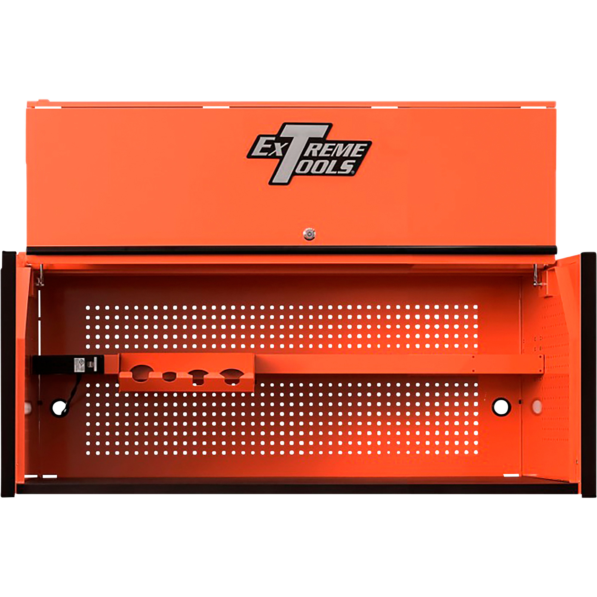 Extreme Tools Power Workstation Hutch, 55in.W x 25in.D, Orange/Black, Model RX552501HCORBK